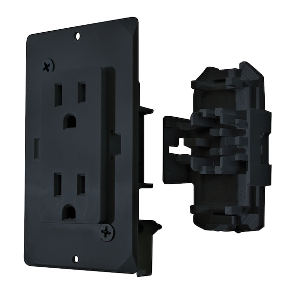 Diamond Group By Valterra Diamond Group by Valterra DG15BKVP Decor Receptacle with Cover - 15A, 125V, Black DG15BKVP - main